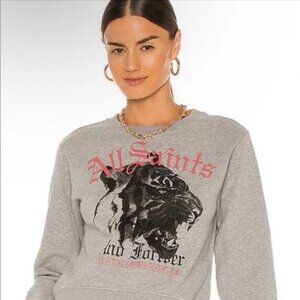 All Saints Forever Tiger Tessa Sweatshirt, Grey Marl